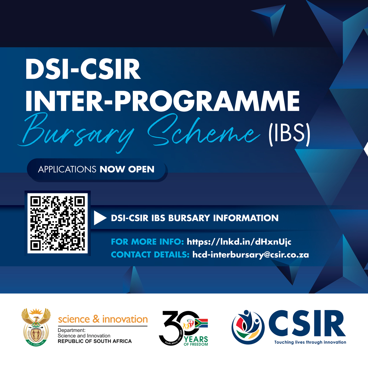 Call for applications DSICSIR InterBursary Support Programme 2025